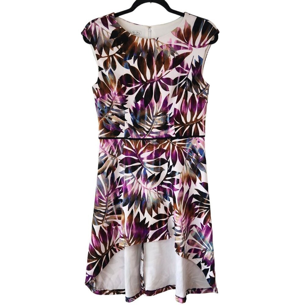 Maggy London Watercolor Floral Ponte Knit Career Cocktail Dress Size 8